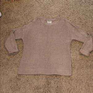 Old Navy Tunic Length Beige Waffle Knit Sweater Size Large
